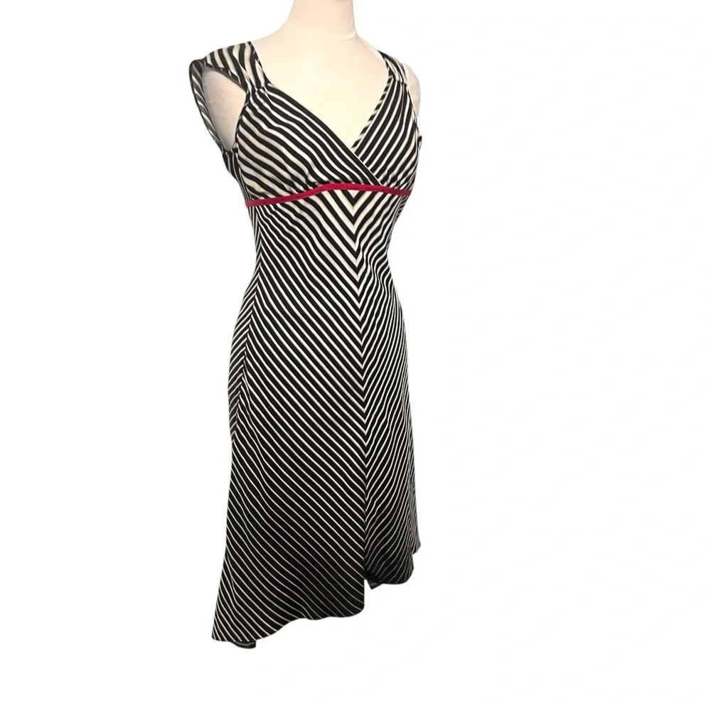 Armani Exchange Striped 100% Silk Dress Size 6 - Picture 7 of 9